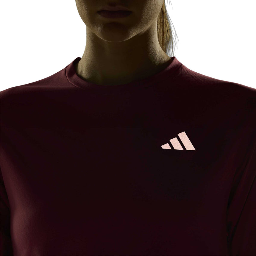 adidas Adi365 3 Stripes Long Sleeve Women's Running Tee - Dual Magenta