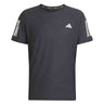 adidas Own The Run 3 Stripes Short Sleeve Men's Running Tee - Black