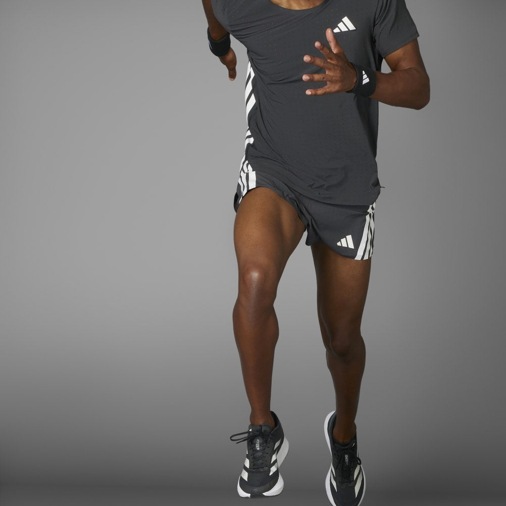 adidas Adizero Men's Split Running Short - Black/White