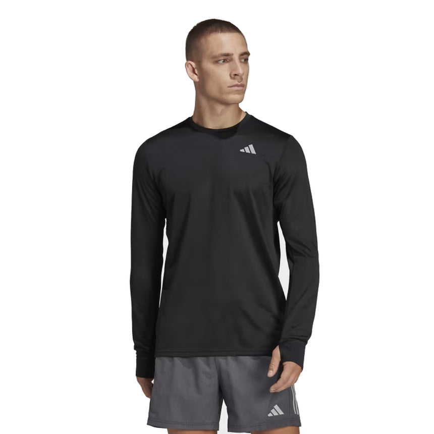 adidas Own The Run Long Sleeve Men's Running Tee - Black