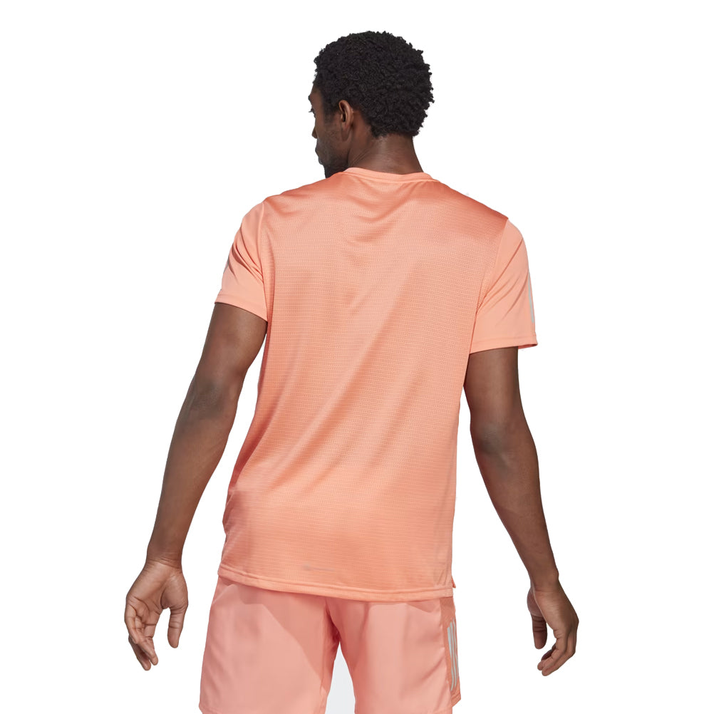 adidas Own The Run Short Sleeve Men's Running Tee - Coral