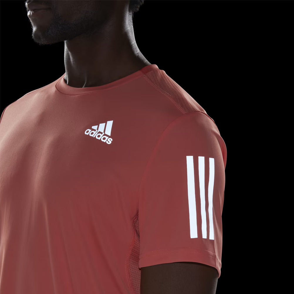 adidas Own The Run Short Sleeve Men's Running Tee - Coral