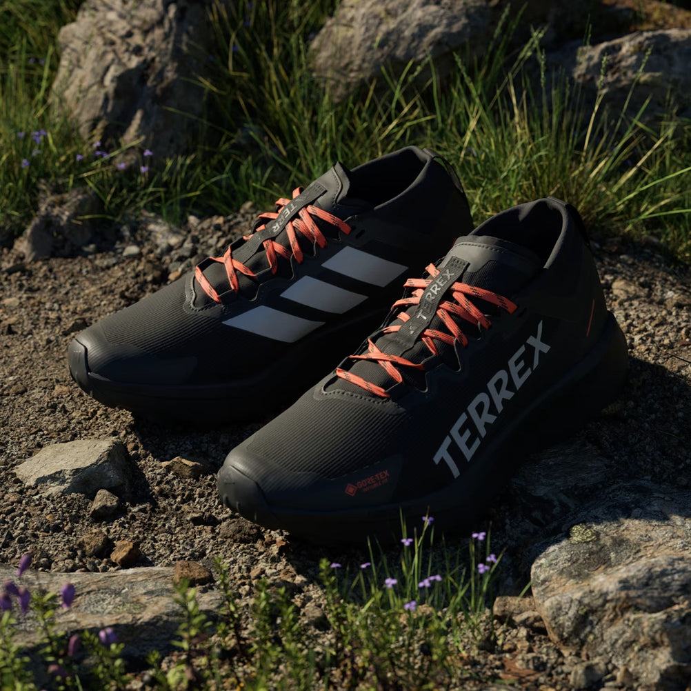 adidas Terrex Agravic GTX Men's Trail Shoe - Core Black/Grey Two/Semi Impact Orange