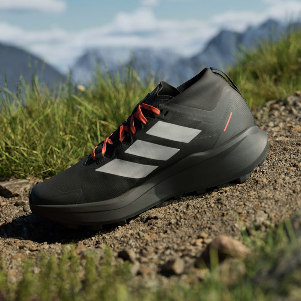 adidas Terrex Agravic GTX Men's Trail Shoe - Core Black/Grey Two/Semi Impact Orange