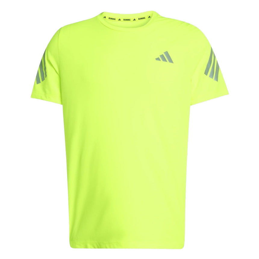 Adidas Adi365 3 Stripes Men's Short Sleeve Running Tee - Solar Yellow/Reflective Silver