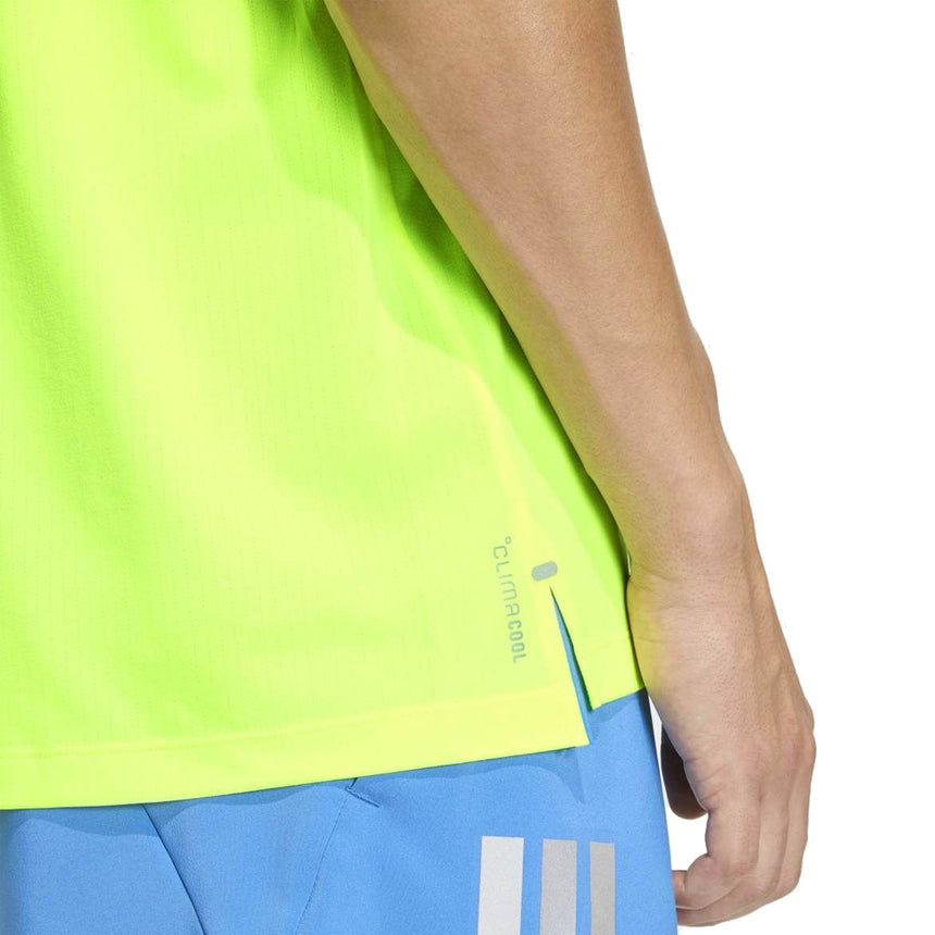 Adidas Adi365 3 Stripes Men's Short Sleeve Running Tee - Solar Yellow/Reflective Silver