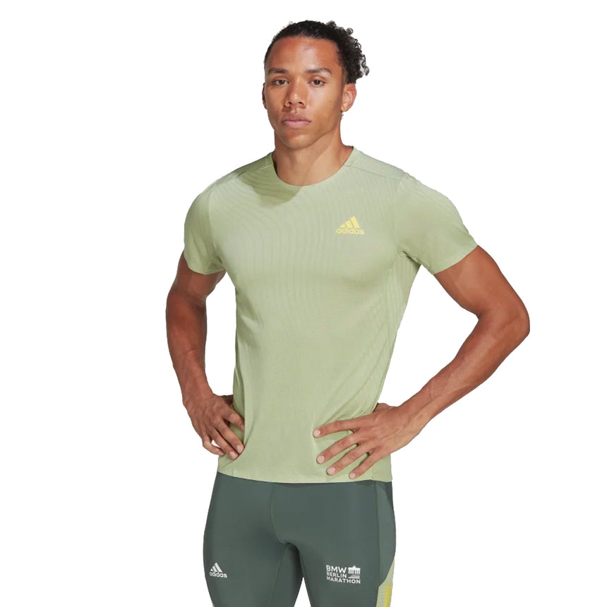 adidas Adizero Speed Men's Running Short Sleeve Tee - Magic Lime