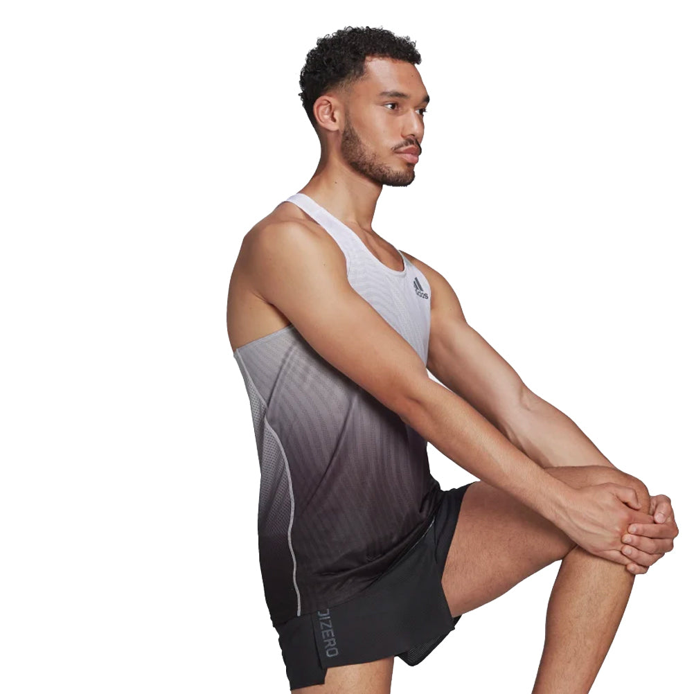 adidas Adizero Engineered Men's Running Singlet - Black/White