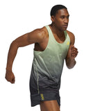 adidas Adizero Engineered Men's Running Singlet - Carbon/Magic Lime