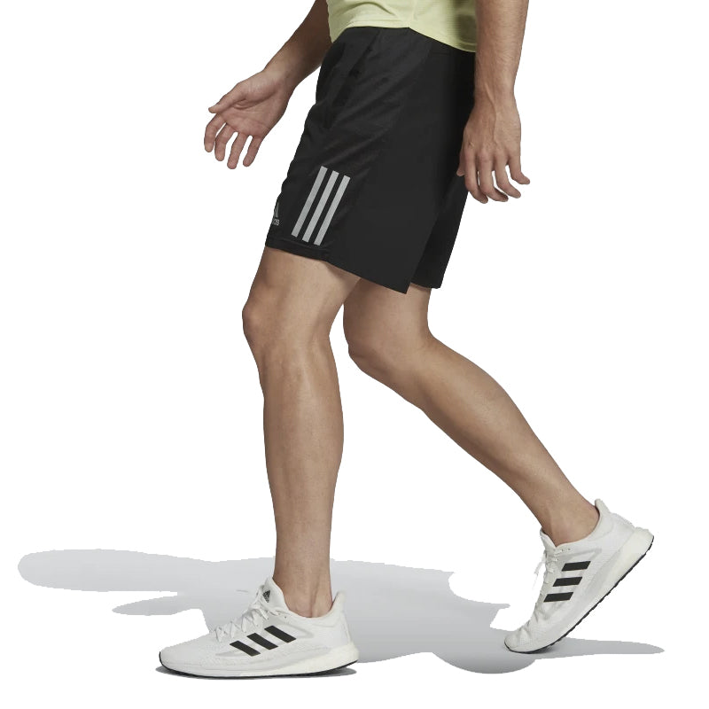 Adidas Own The Run 5 inch Men's Running Short - Black/White/Reflective Silver