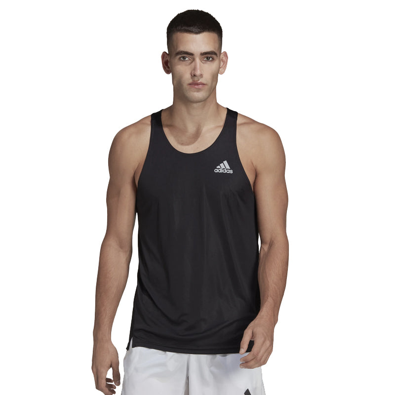 adidas Own the Run Men's Running Singlet - Black/Reflective Silver