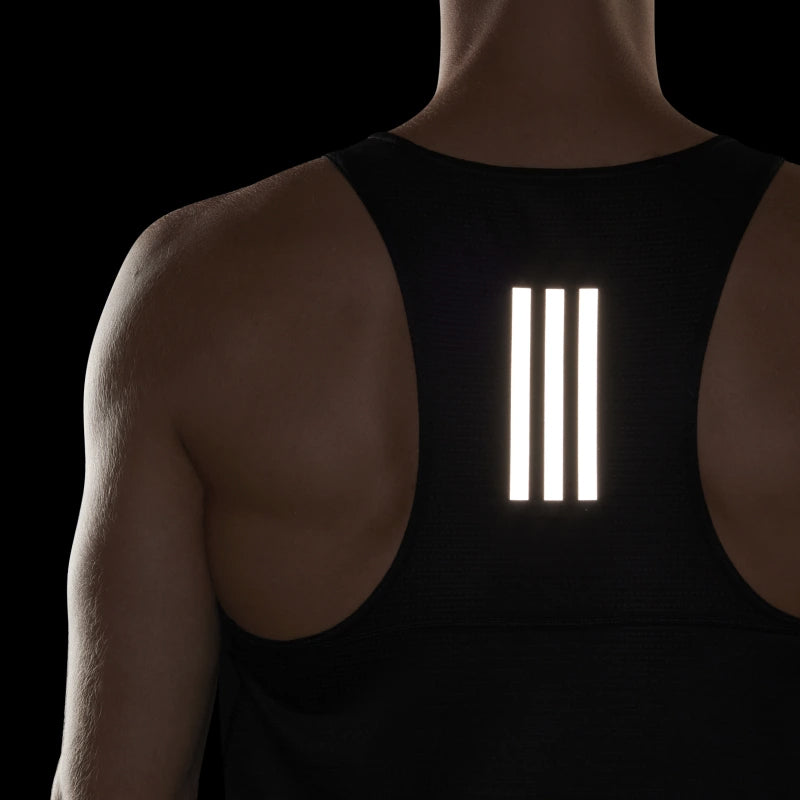 adidas Own the Run Men's Running Singlet - Black/Reflective Silver