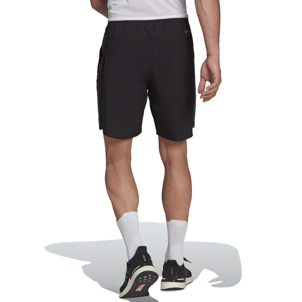 Adidas Run Icon Full Reflective 3-Stripes 5inch Men's Running Short - Black