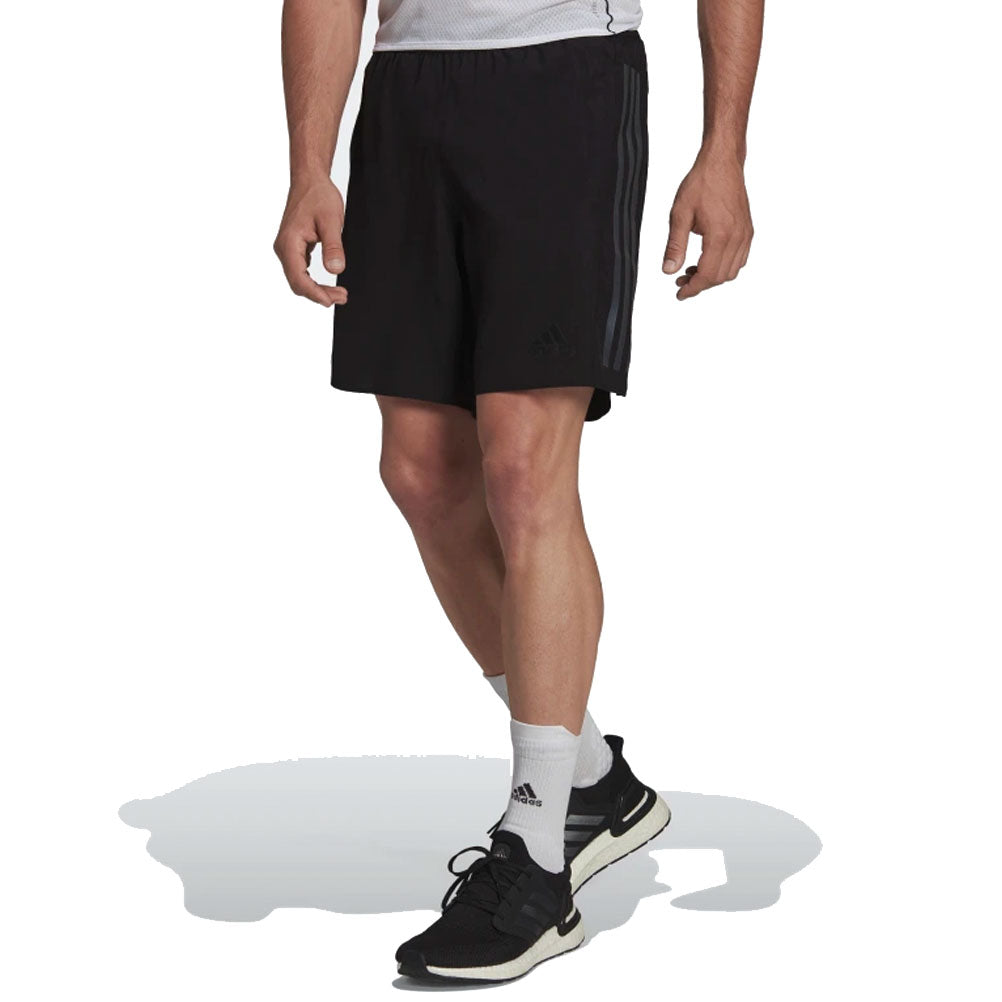 Adidas Run Icon Full Reflective 3-Stripes 5inch Men's Running Short - Black