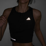 adidas Ultimate HEAT.RDY Women's Running Crop Top - Black/Black