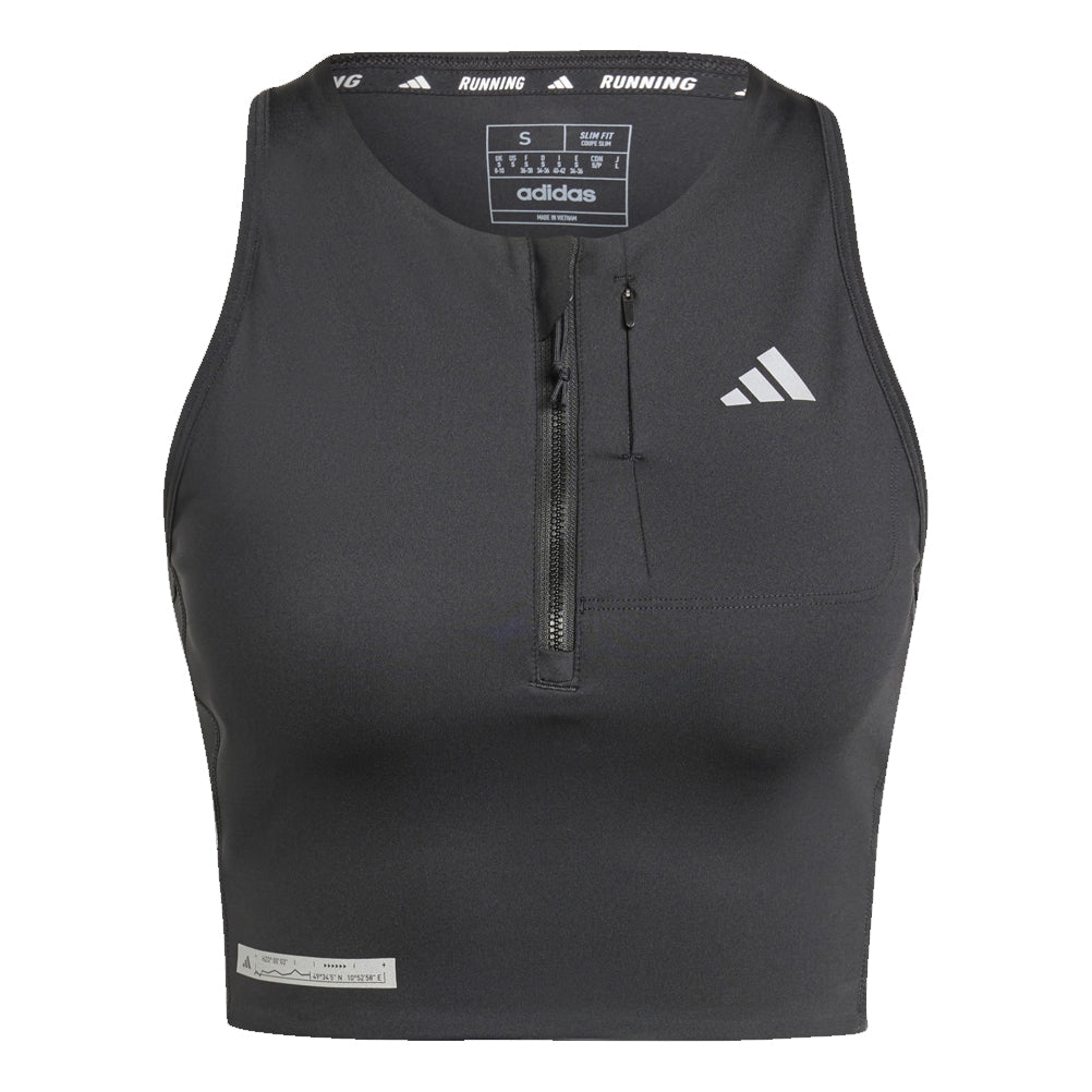 adidas Ultimate HEAT.RDY Women's Running Crop Top - Black/Black