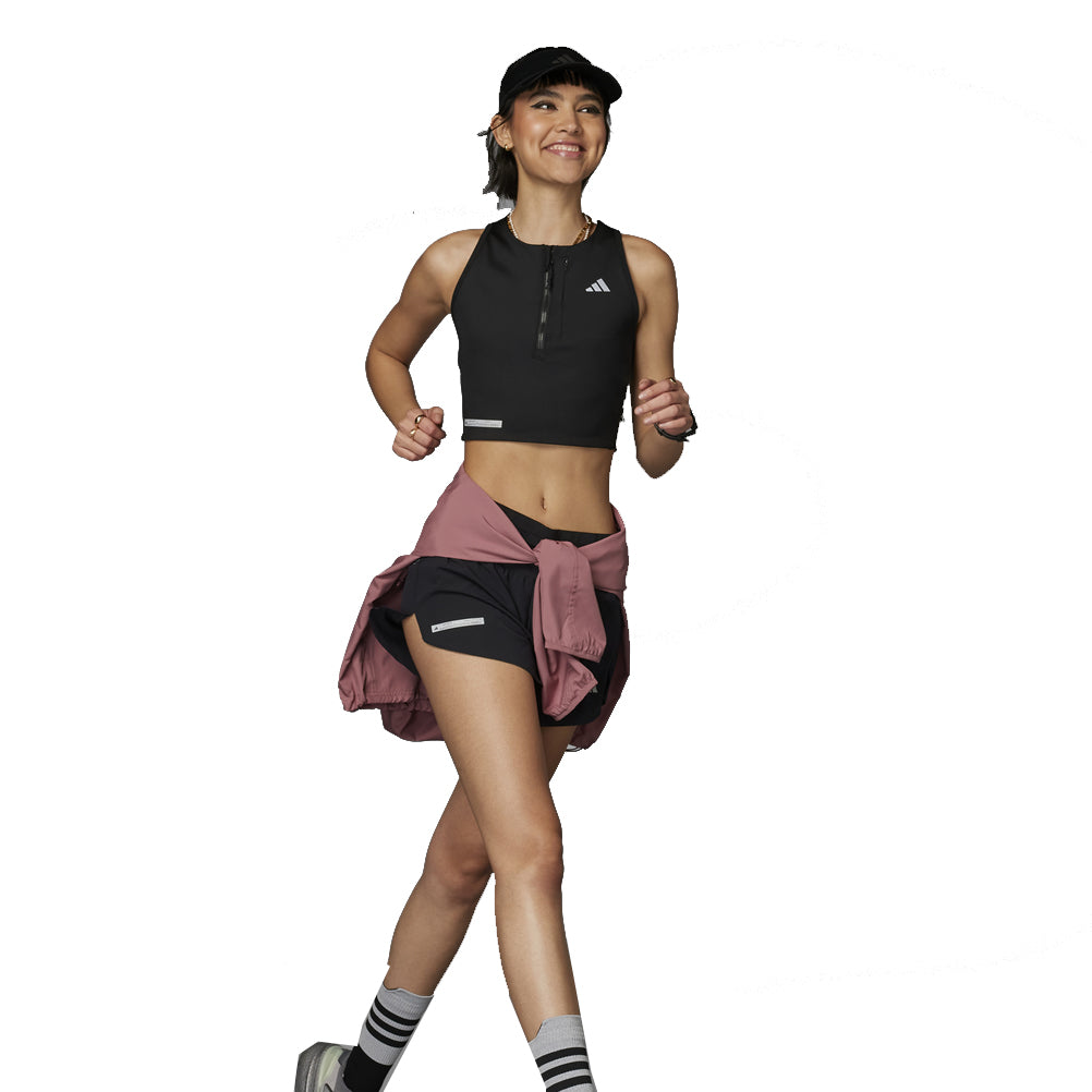 adidas Ultimate HEAT.RDY Women's Running Crop Top - Black/Black