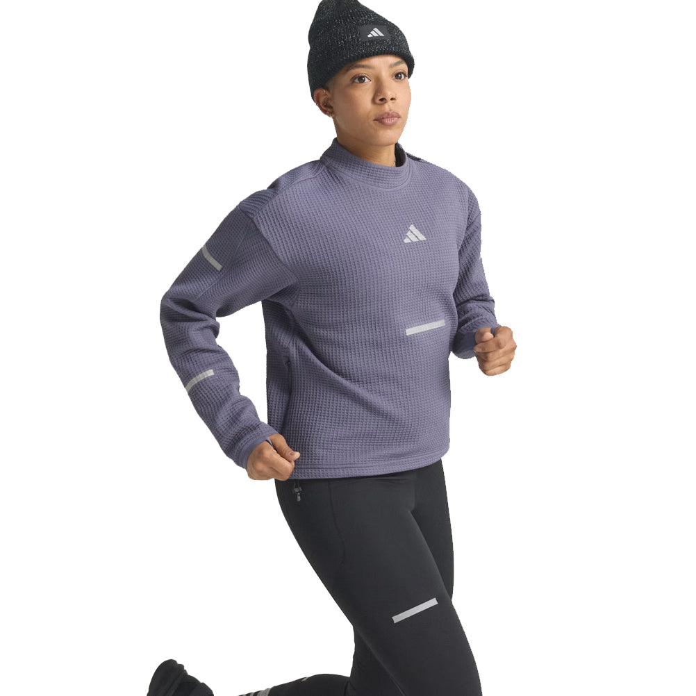 adidas Adi365 Climawarm+ Crewneck Long Sleeve Women's Running Top - Preloved Violet