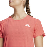 adidas Adizero Short Sleeve Women's Running Tee - Semi Lucid Red