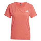 adidas Adizero Short Sleeve Women's Running Tee - Semi Lucid Red