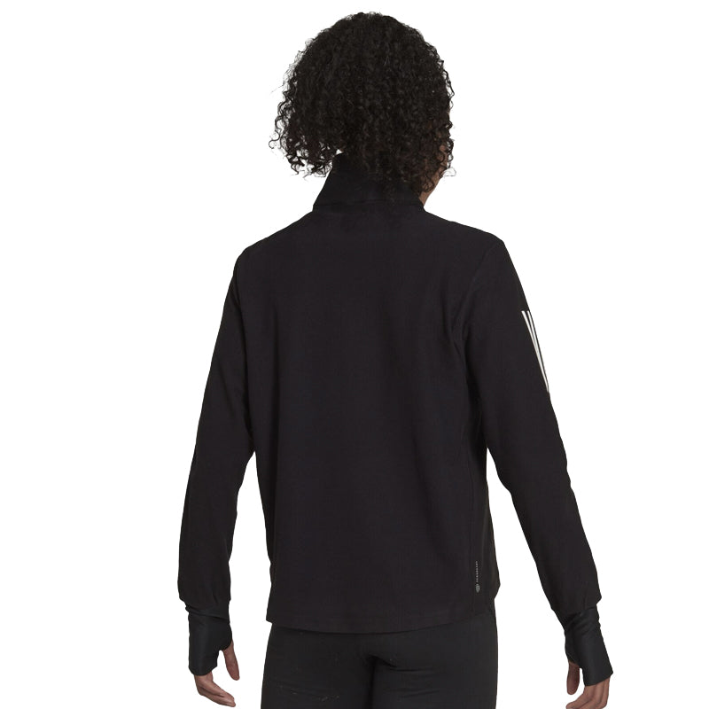 Adidas Own The Run Half Zip Long Sleeve Women's Running Top - Pink Bliss