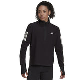Adidas Own The Run Half Zip Long Sleeve Women's Running Top - Pink Bliss