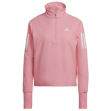 Adidas Own The Run Half Zip Long Sleeve Women's Running Top - Pink Bliss