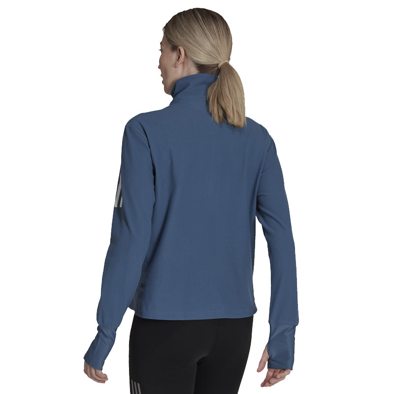 Adidas Own The Run Half Zip Long Sleeve Women's Running Top - Pink Bliss