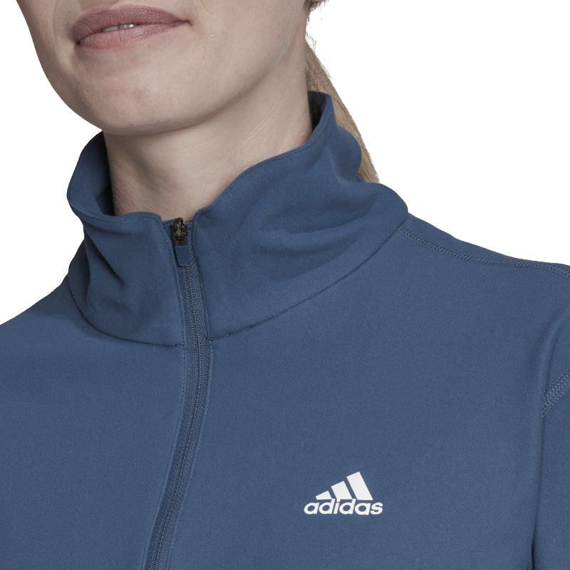 Adidas Own The Run Half Zip Long Sleeve Women's Running Top - Pink Bliss