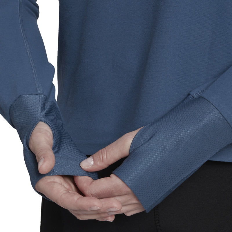 Adidas Own The Run Half Zip Long Sleeve Women's Running Top - Wonder Steel