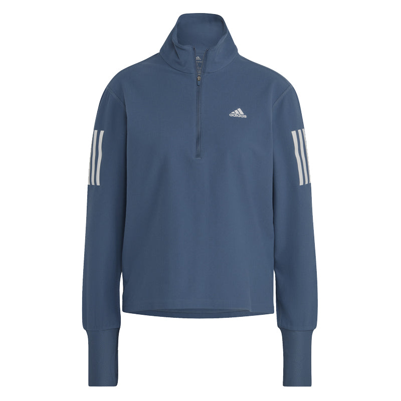 Adidas Own The Run Half Zip Long Sleeve Women's Running Top - Pink Bliss