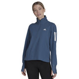 Adidas Own The Run Half Zip Long Sleeve Women's Running Top - Wonder Steel