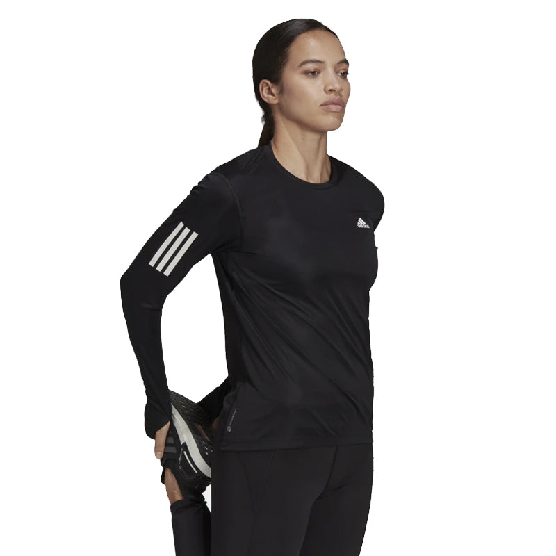 adidas Own The Run Long Sleeve Women's Running Tee - Black