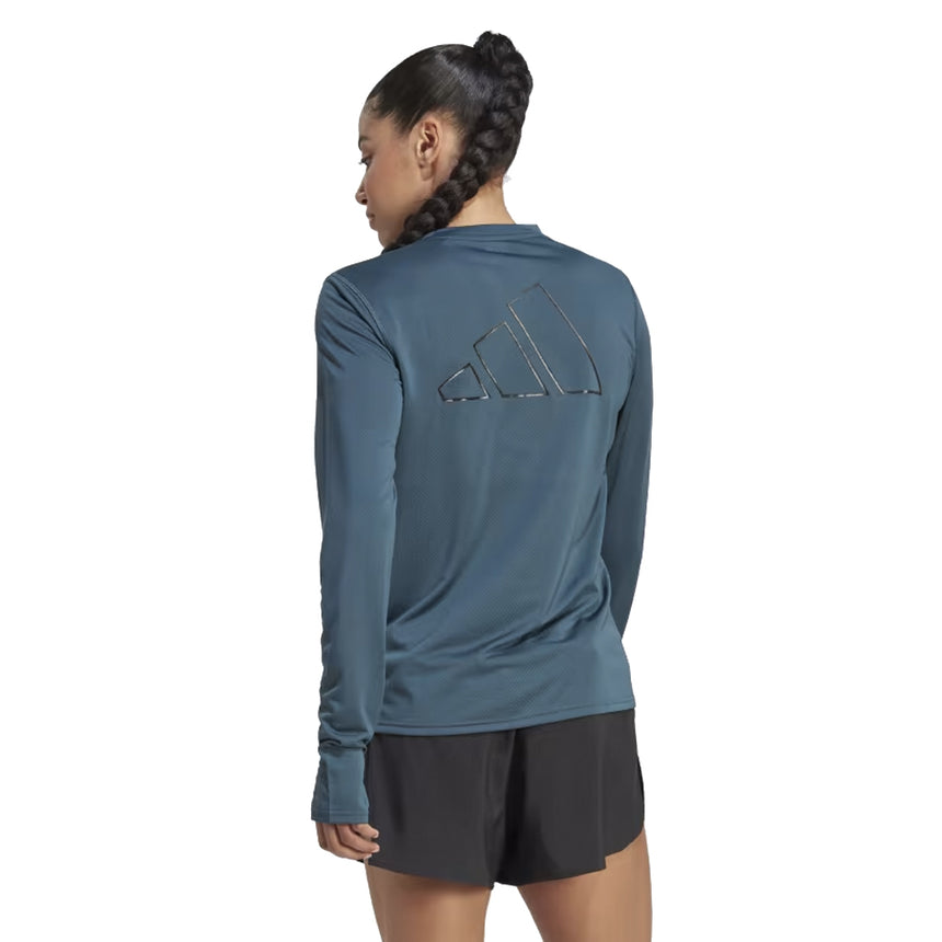 adidas Run Icon Long Sleeve Women's Running Tee - Arctic Night