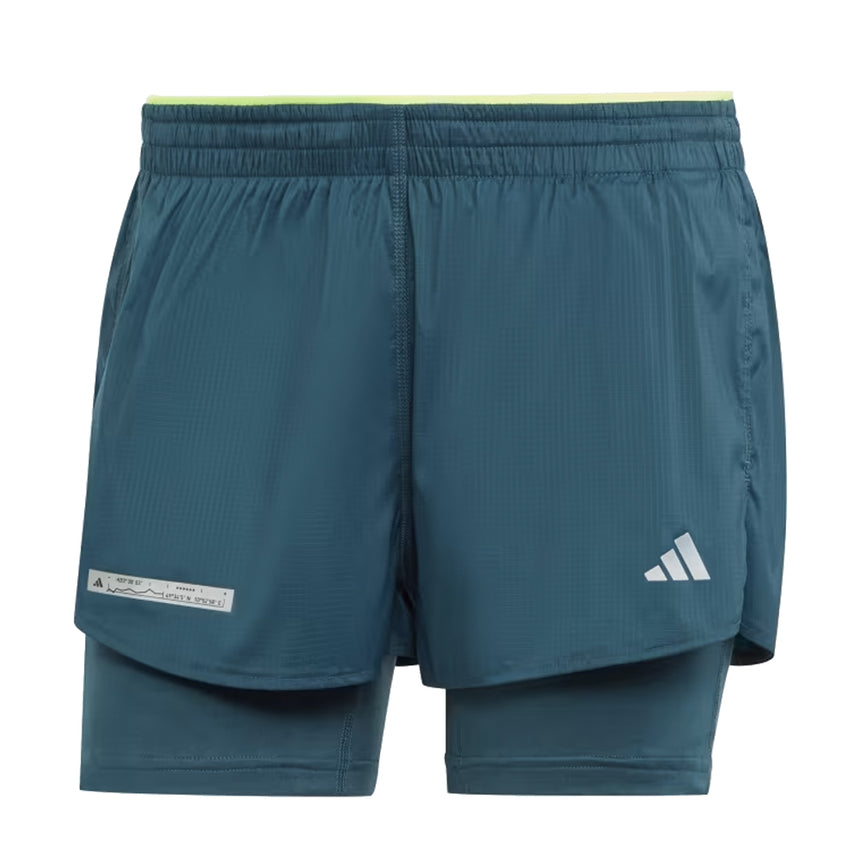 adidas Ultimate 2in1 Women's Running Short - Arctic Night/Lucid Lemon