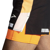 Brooks Run Visible 2.0 5inch 2in1 Men's Running Short - Black/Ecru/Fluoro Flash