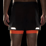 Brooks Run Visible 2.0 5inch 2in1 Men's Running Short - Black/Ecru/Fluoro Flash