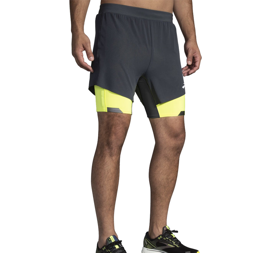 Brooks Run Visible 2in1 5inch Men's Running Short - Asphalt/Nightlife
