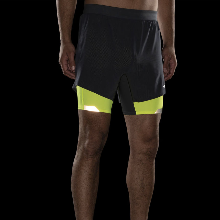 Brooks Run Visible 2in1 5inch Men's Running Short - Asphalt/Nightlife