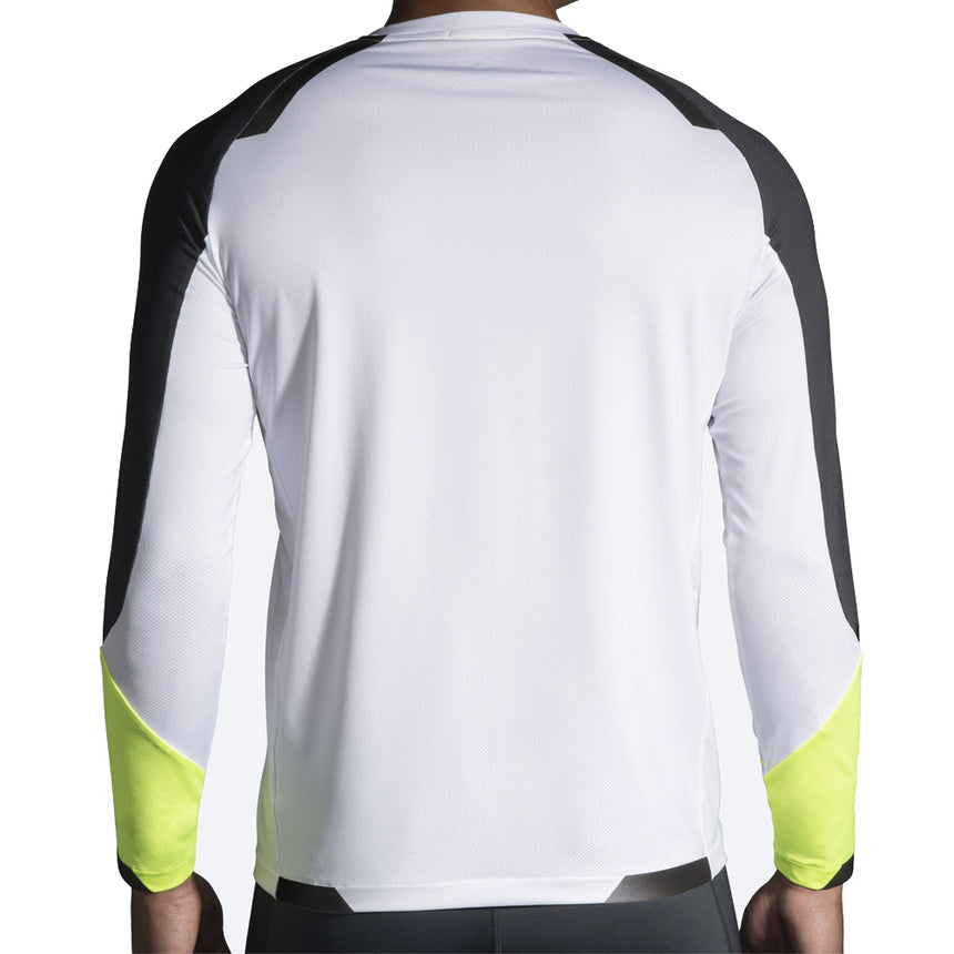 Brooks Run Visible Long Sleeve Men's Running Tee - White/Asphalt/Nightlife