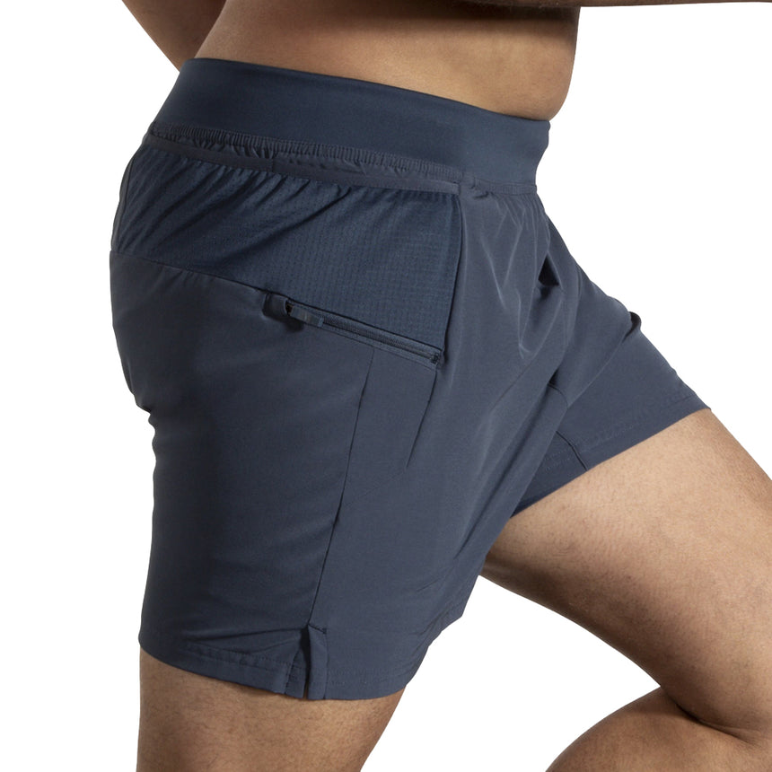 Brooks Sherpa 5inch 2in1 Men's Running Short - Blue Slate