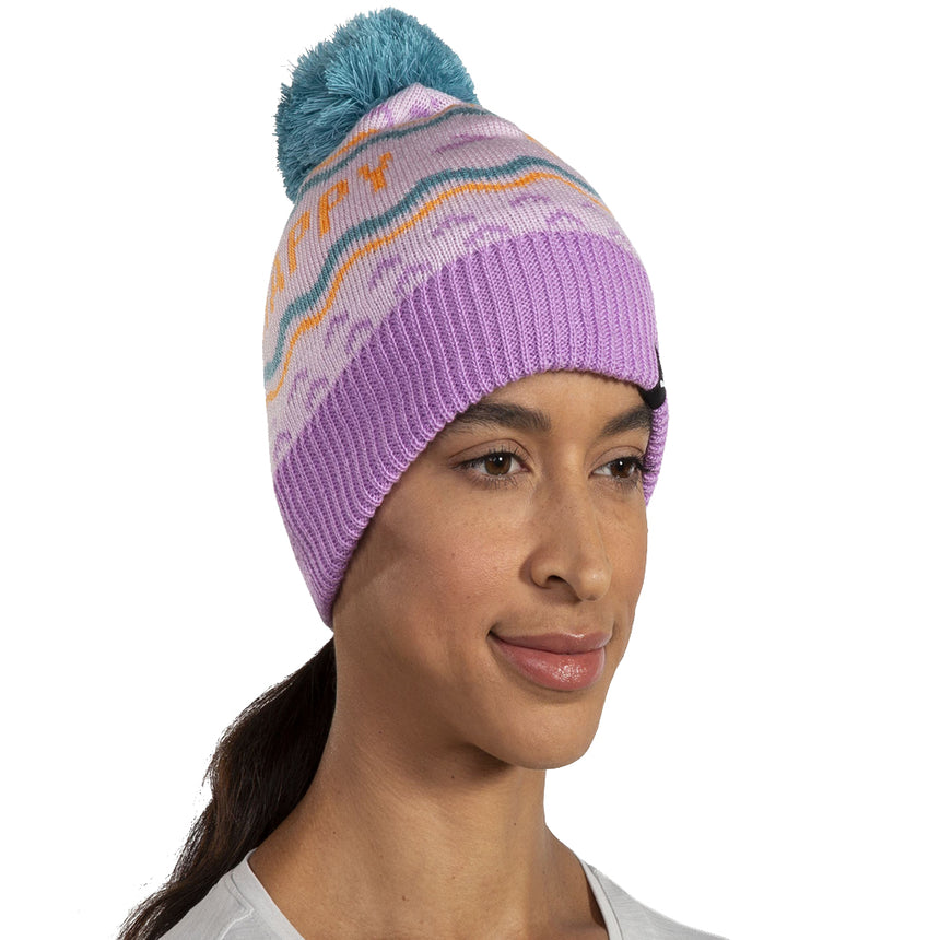 Brooks Heritage Pom Beanie - Lt Purple Run Happy