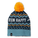 Brooks Heritage Pom Beanie - Storm Blue Run Happy