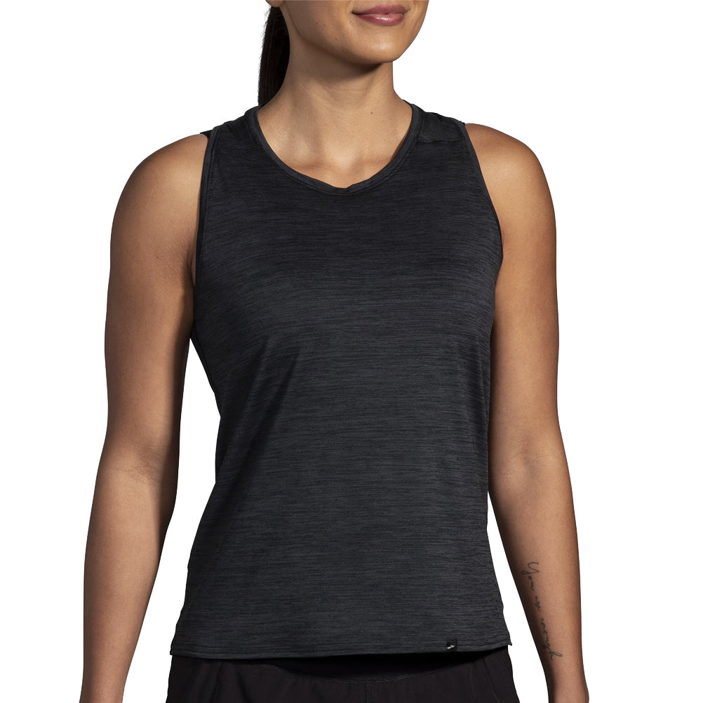 Brooks Luxe Women's Running Tank - Htr Deep Black