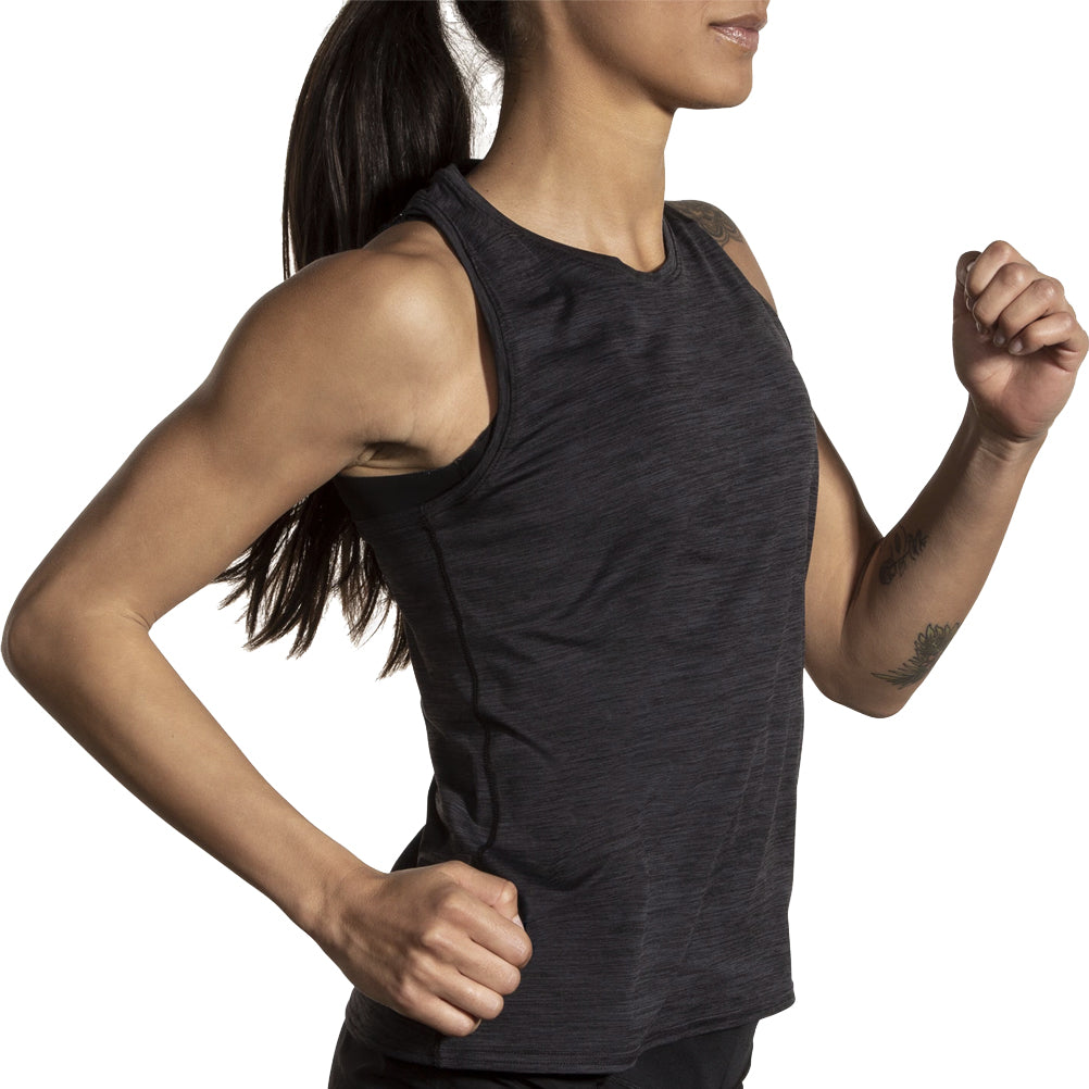 Brooks Luxe Women's Running Tank - Htr Deep Black