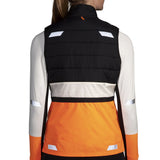 Brooks Run Visible 2.0 Insulated Women's Running Vest - Ecru/Fluoro Flash/Black