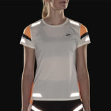 Brooks Run Visible 2.0 Short Sleeve Women's Running Tee - Ecru/Fluoro Flash/Black