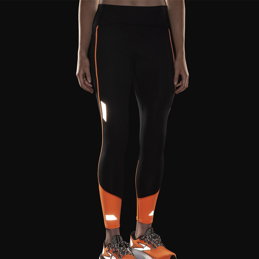 Brooks Run Visible 2.0 Women's Running Tight - Black/Fluoro Flash