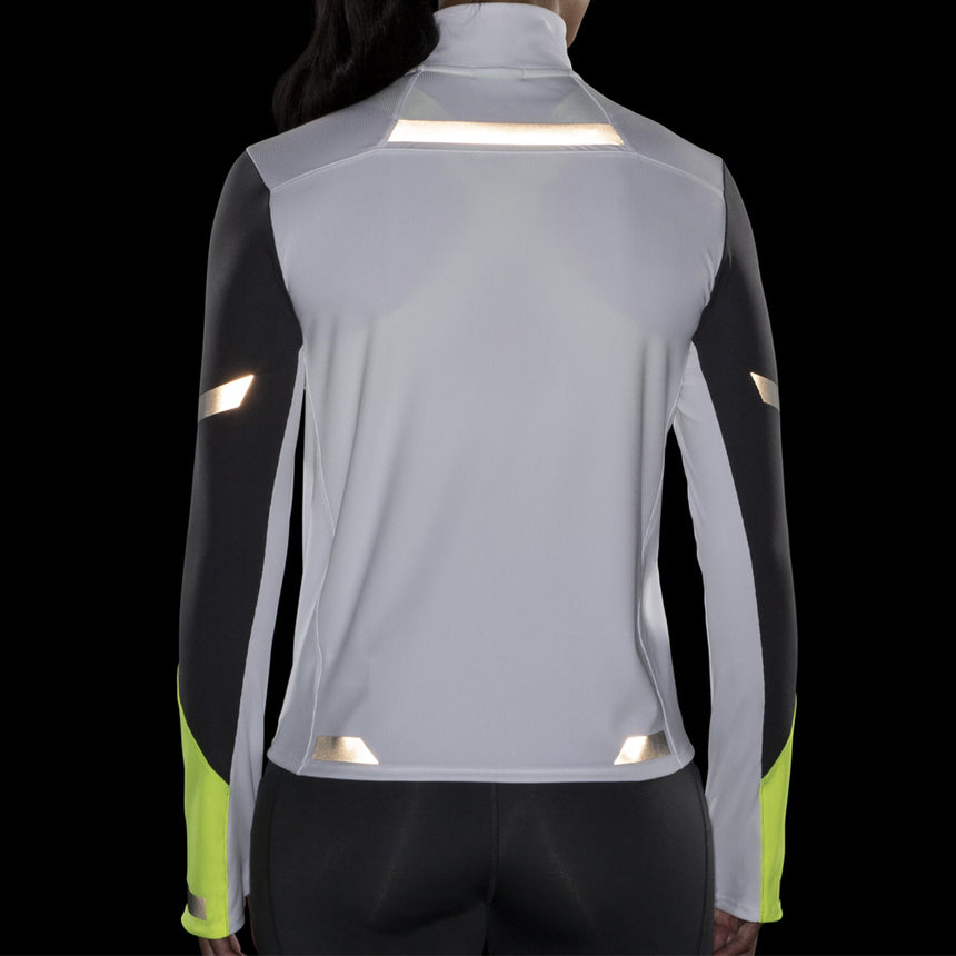 Brooks Run Visible Half Zip Women's Running Top - White/Asphalt/Nightlife