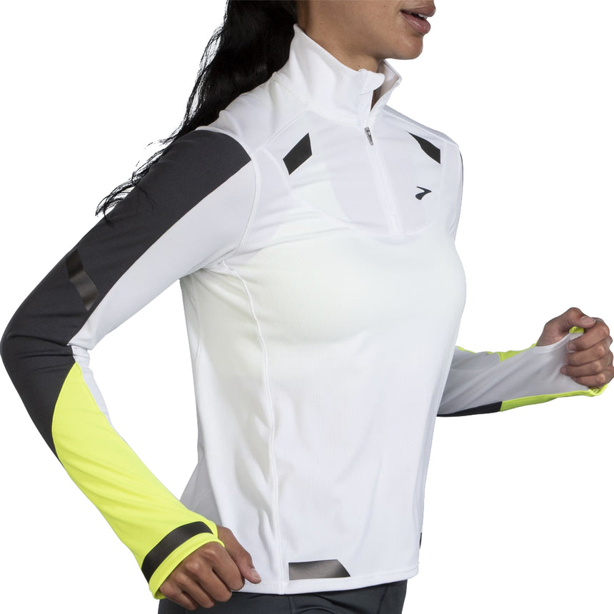 Brooks Run Visible Half Zip Women's Running Top - White/Asphalt/Nightlife
